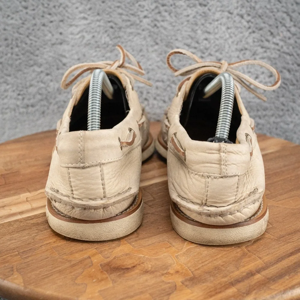 Sperry Top-Sider Boat Shoes Men 9 Blonde Good Gold Cup Leather 0532523